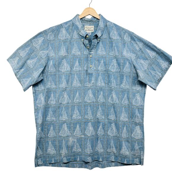 Reyn Spooner VTG 90s Dietrich Varez Mens 3XL Hawaiian Shirt Sailboat Pullover - Picture 1 of 10